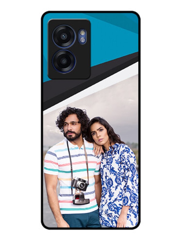 Custom Realme Narzo 50 5G Photo Printing on Glass Case - Simple Pattern Photo Upload Design