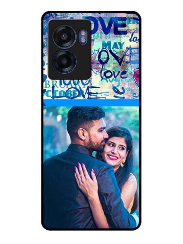 Custom Realme Narzo 50 5G Custom Glass Mobile Case - Colorful Love Design