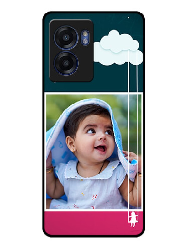 Custom Realme Narzo 50 5G Custom Glass Phone Case - Cute Girl with Cloud Design