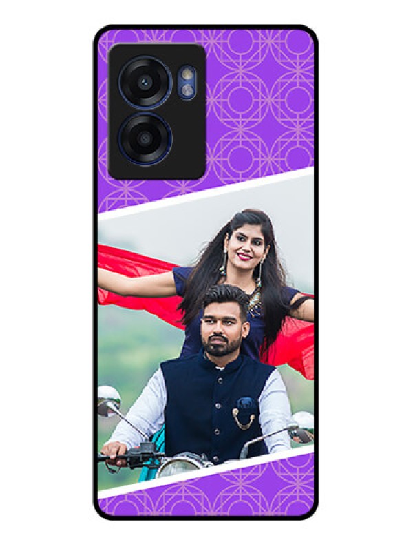 Custom Realme Narzo 50 5G Custom Glass Phone Case - Violet Pattern Design