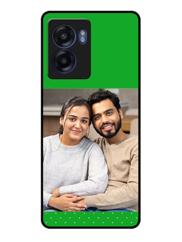 Custom Realme Narzo 50 5G Personalized Glass Phone Case - Green Pattern Design