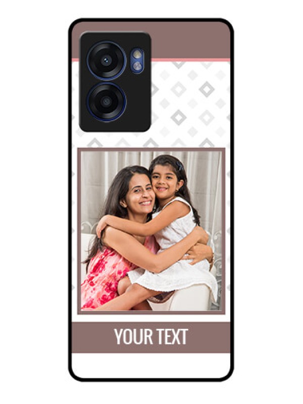 Custom Realme Narzo 50 5G Photo Printing on Glass Case - Simple Diamond Design