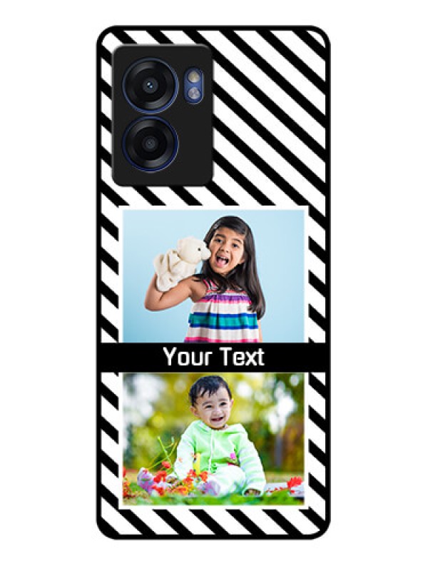 Custom Realme Narzo 50 5G Photo Printing on Glass Case - Black And White Stripes Design