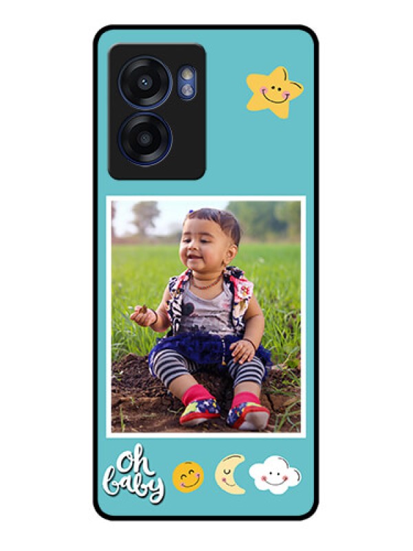 Custom Realme Narzo 50 5G Personalized Glass Phone Case - Smiley Kids Stars Design