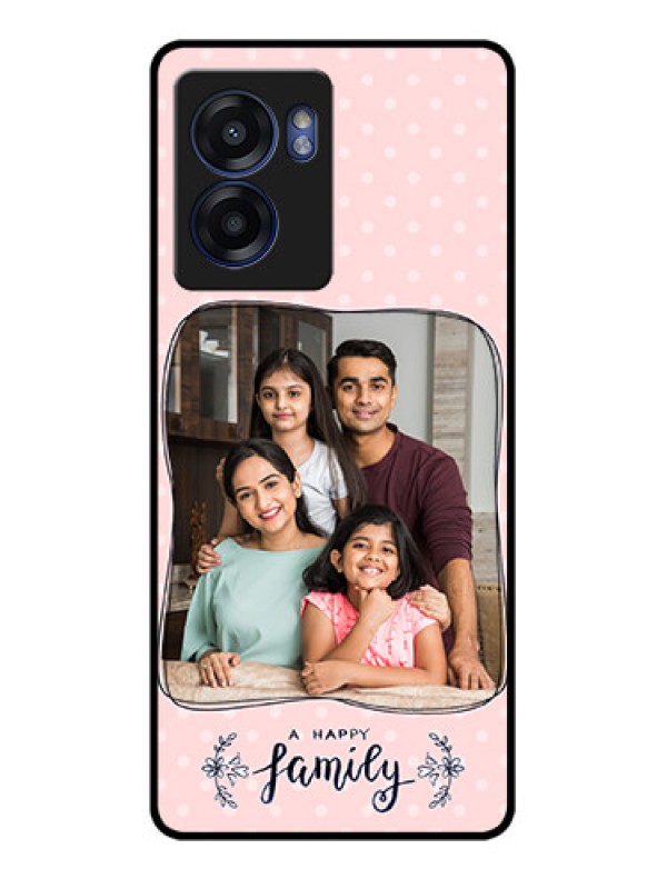 Custom Realme Narzo 50 5G Custom Glass Phone Case - Family with Dots Design