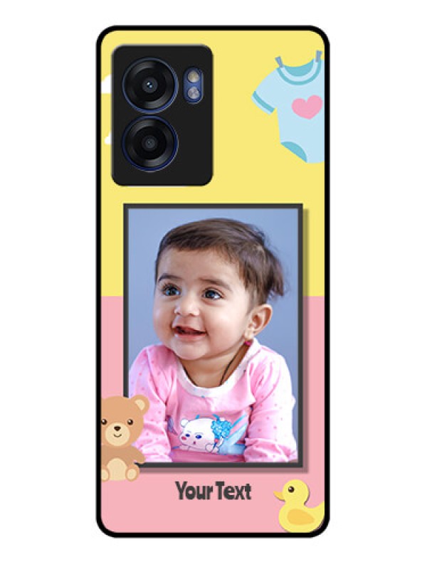 Custom Realme Narzo 50 5G Photo Printing on Glass Case - Kids 2 Color Design