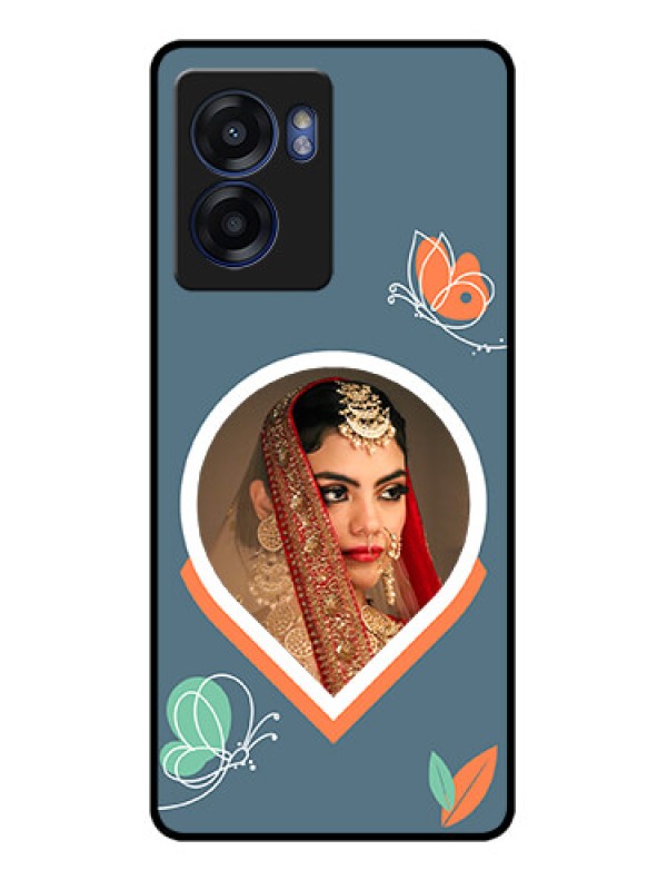 Custom Narzo 50 5G Custom Glass Mobile Case - Droplet Butterflies Design