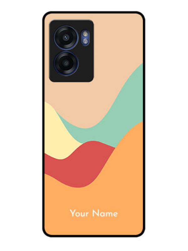 Custom Narzo 50 5G Personalized Glass Phone Case - Ocean Waves Multi-colour Design
