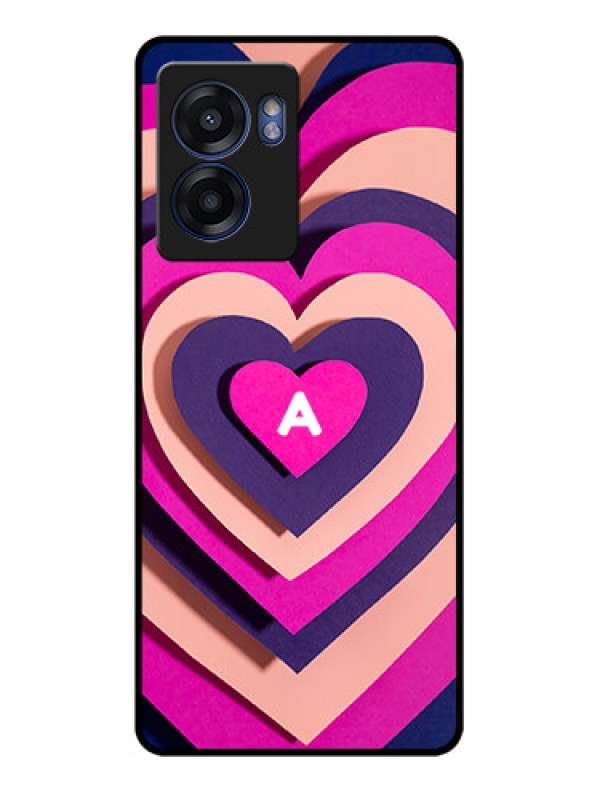 Custom Narzo 50 5G Custom Glass Mobile Case - Cute Heart Pattern Design