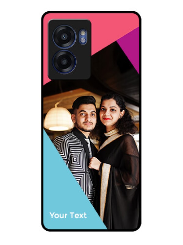 Custom Narzo 50 5G Custom Glass Mobile Case - Stacked Triple colour Design