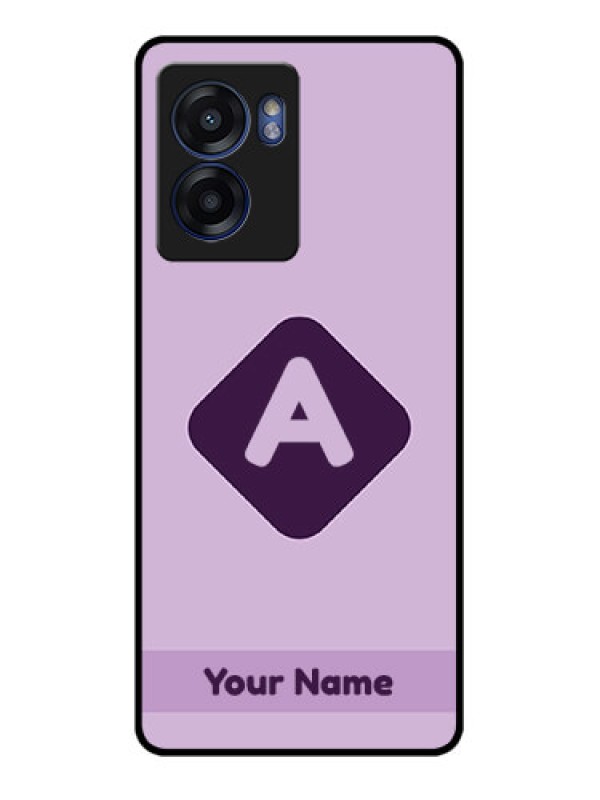 Custom Narzo 50 5G Custom Glass Mobile Case - Custom Letter in curved badge Design