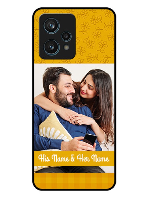 Custom Narzo 50 Pro 5G Custom Glass Mobile Case - Yellow Floral Design