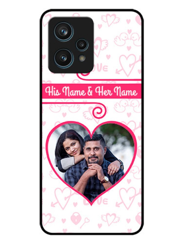 Custom Narzo 50 Pro 5G Personalized Glass Phone Case - Heart Shape Love Design