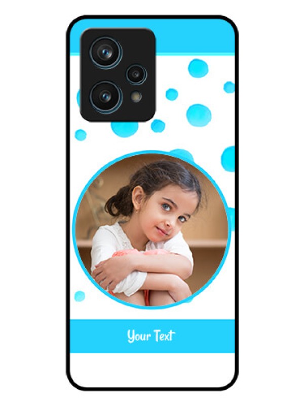 Custom Narzo 50 Pro 5G Photo Printing on Glass Case - Blue Bubbles Pattern Design