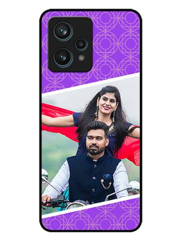 Custom Narzo 50 Pro 5G Custom Glass Phone Case - Violet Pattern Design