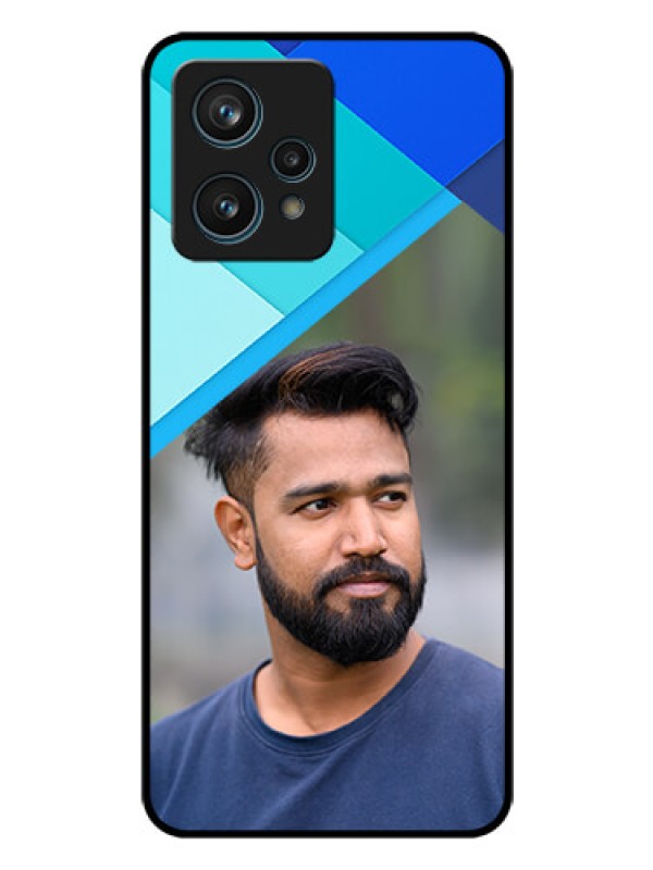 Custom Narzo 50 Pro 5G Custom Glass Phone Case - Blue Pattern Design