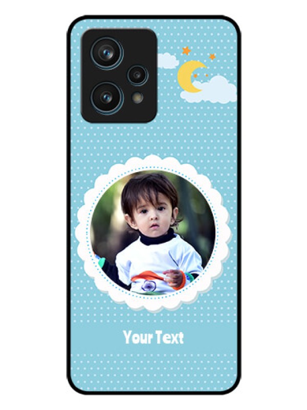 Custom Narzo 50 Pro 5G Personalised Glass Phone Case - Violet Pattern Design