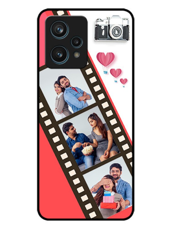 Custom Narzo 50 Pro 5G Personalized Glass Phone Case - 3 Image Holder with Film Reel