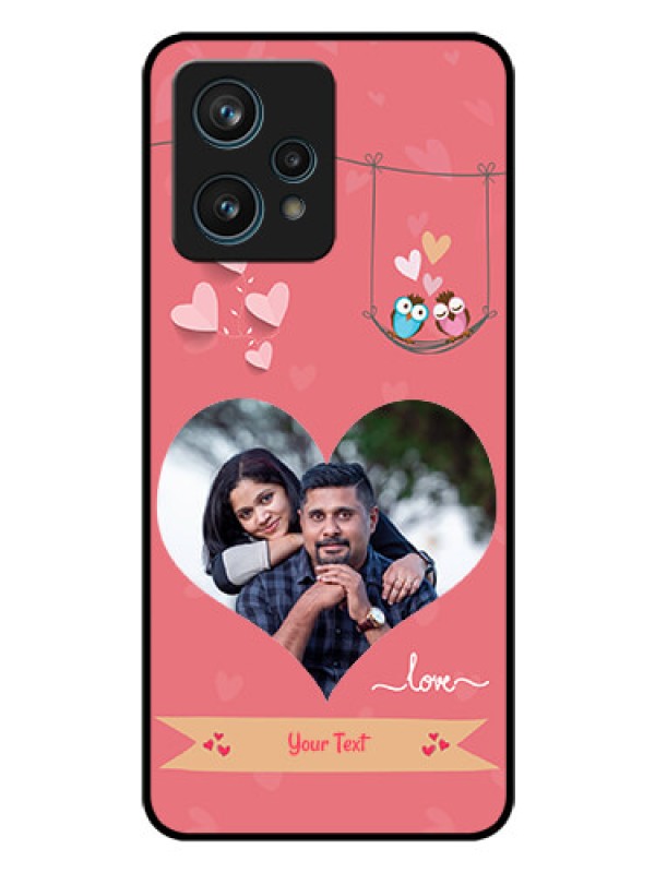 Custom Narzo 50 Pro 5G Personalized Glass Phone Case - Peach Color Love Design