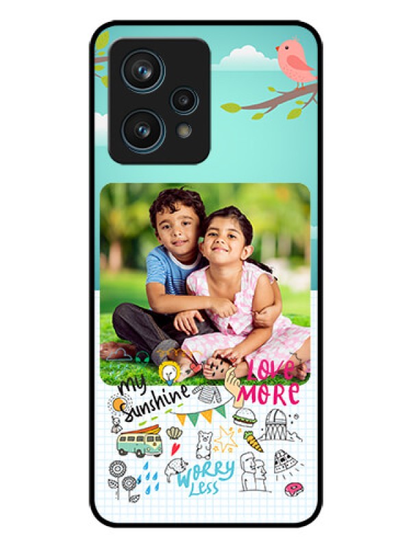 Custom Narzo 50 Pro 5G Photo Printing on Glass Case - Doodle love Design