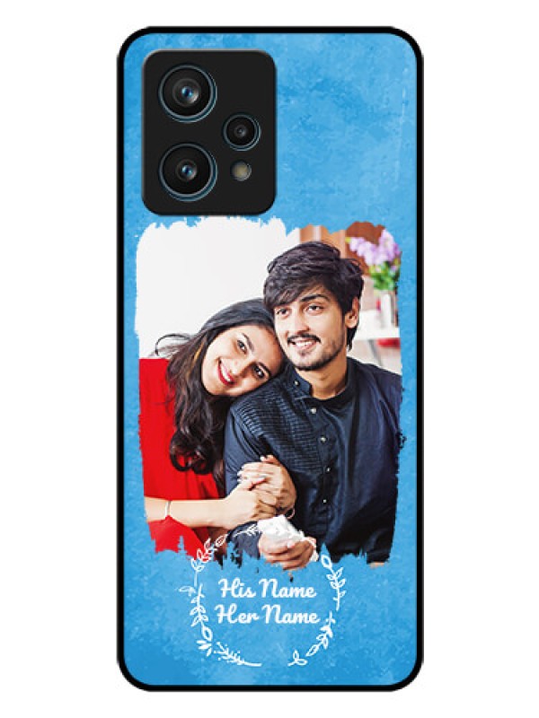 Custom Narzo 50 Pro 5G Custom Glass Phone Case - Blue Color Vintage Design