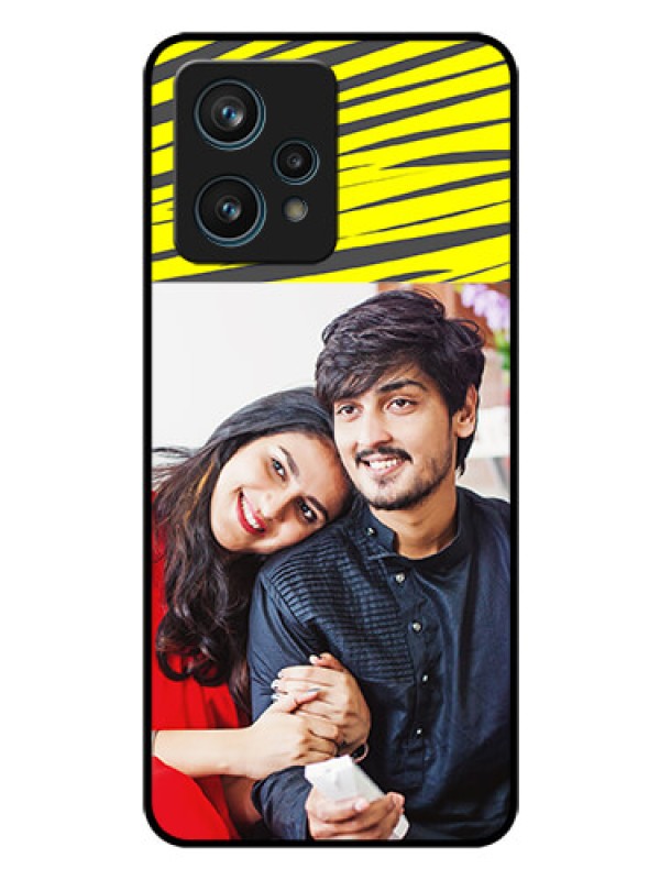 Custom Narzo 50 Pro 5G Photo Printing on Glass Case - Yellow Abstract Design