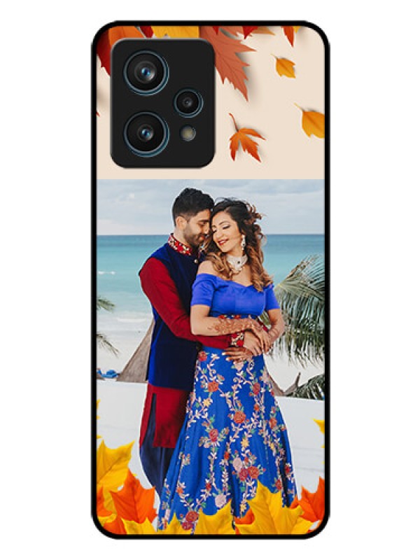 Custom Narzo 50 Pro 5G Photo Printing on Glass Case - Autumn Maple Leaves Design