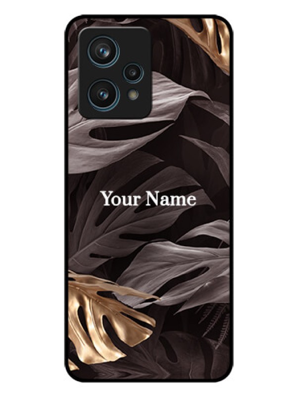 Custom Narzo 50 Pro 5G Personalised Glass Phone Case - Wild Leaves digital paint Design