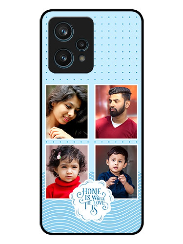 Custom Narzo 50 Pro 5G Custom Glass Phone Case - Cute love quote with 4 pic upload Design