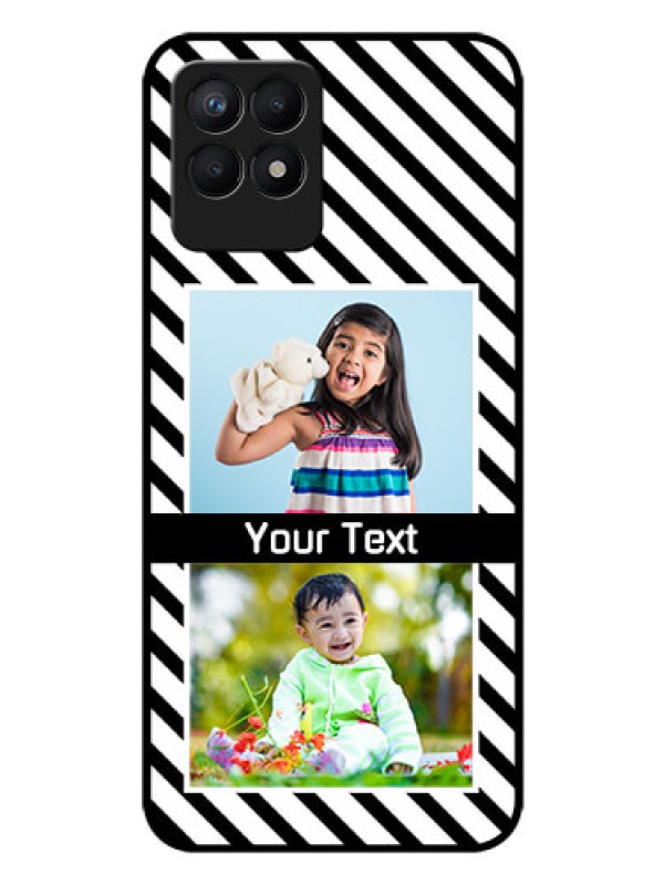 Custom Realme Narzo 50 Photo Printing on Glass Case - Black And White Stripes Design