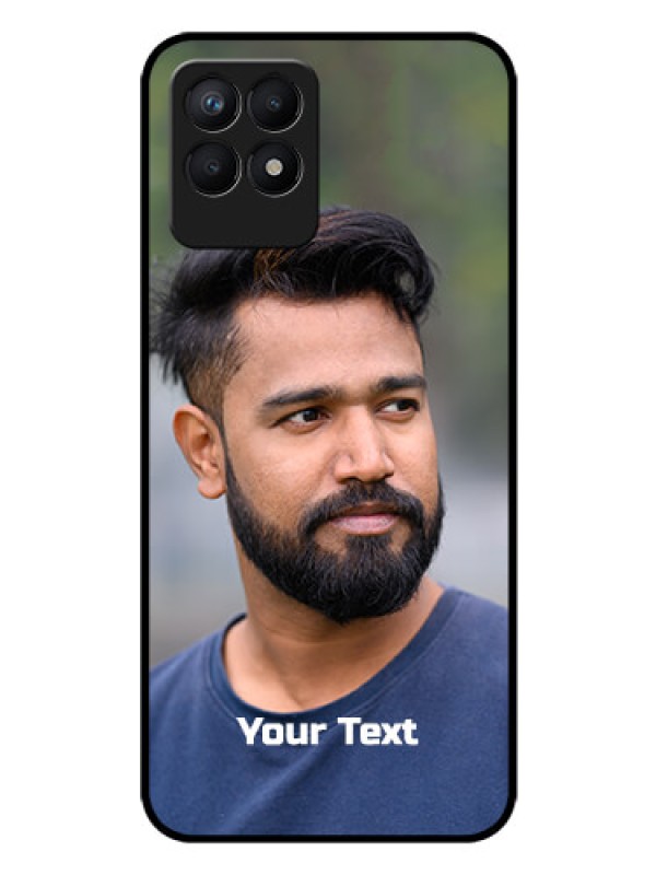 Custom Realme Narzo 50 Glass Mobile Cover: Photo with Text