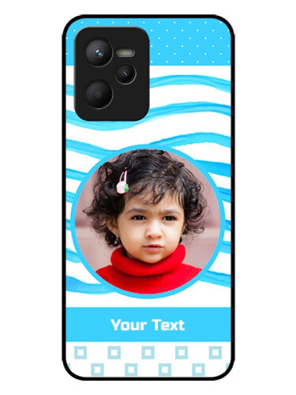 Custom Narzo 50A Prime Custom Glass Phone Case - Simple Blue Case Design