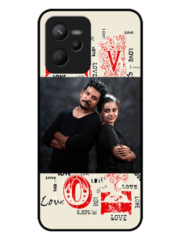 Custom Narzo 50A Prime Photo Printing on Glass Case - Trendy Love Design Case