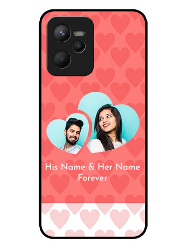 Custom Narzo 50A Prime Personalized Glass Phone Case - Couple Pic Upload Design