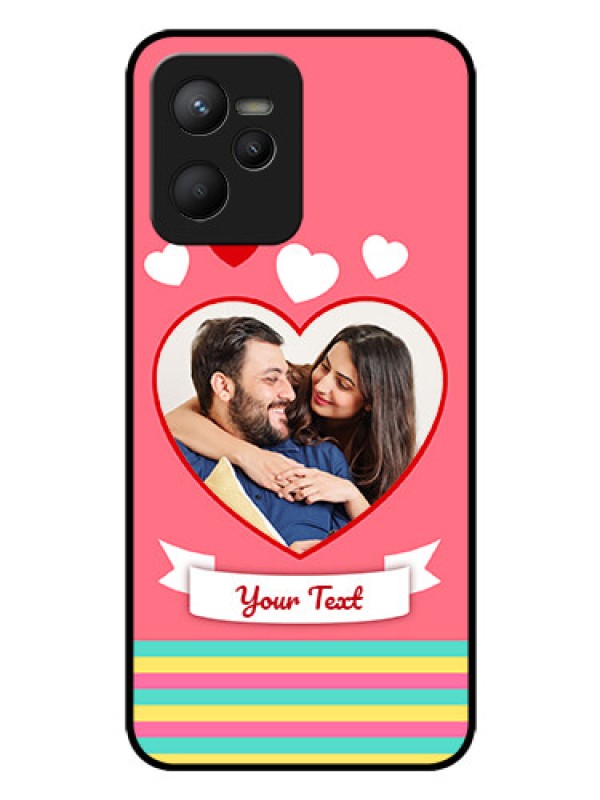 Custom Narzo 50A Prime Photo Printing on Glass Case - Love Doodle Design