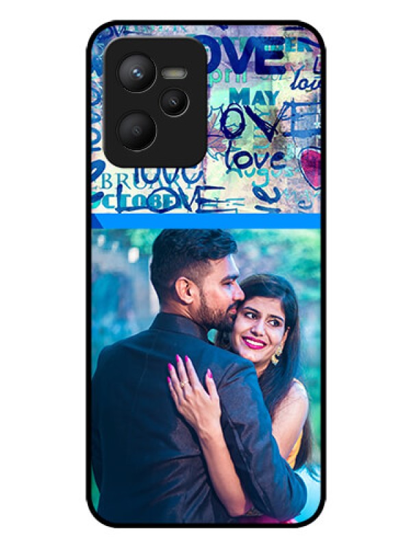 Custom Narzo 50A Prime Custom Glass Mobile Case - Colorful Love Design