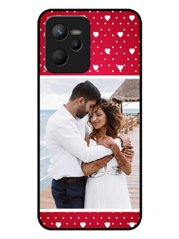Custom Narzo 50A Prime Photo Printing on Glass Case - Hearts Mobile Case Design