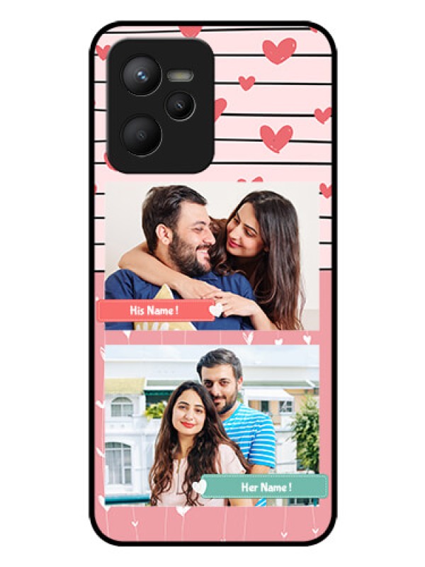 Custom Narzo 50A Prime Custom Glass Mobile Case - Photo with Heart Design