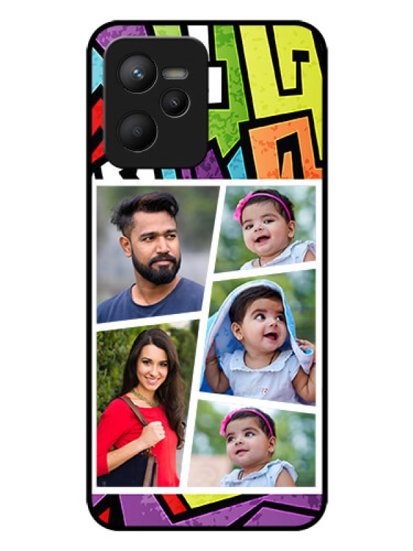 Custom Narzo 50A Prime Custom Glass Phone Case - Graffiti pattern Design