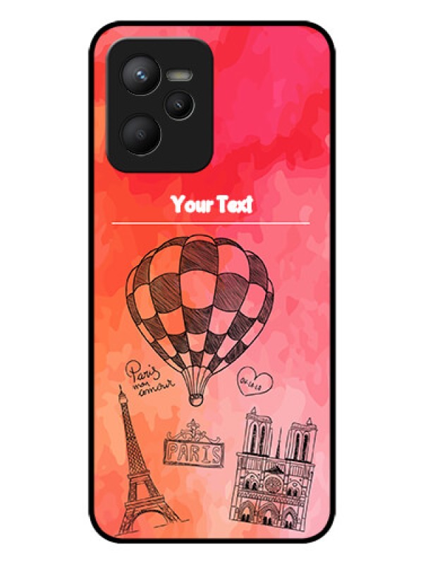 Custom Narzo 50A Prime Custom Glass Phone Case - Paris Theme Design