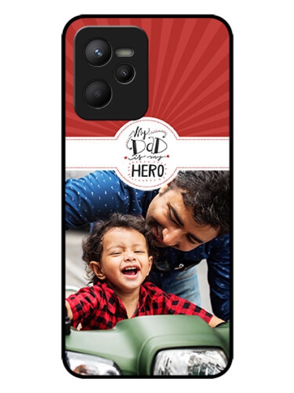 Custom Narzo 50A Prime Photo Printing on Glass Case - My Dad Hero Design