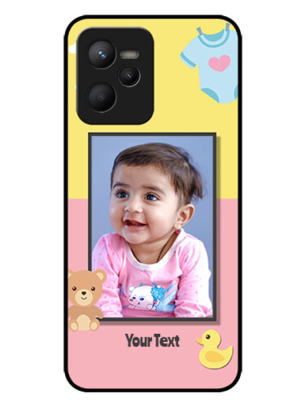 Custom Narzo 50A Prime Photo Printing on Glass Case - Kids 2 Color Design