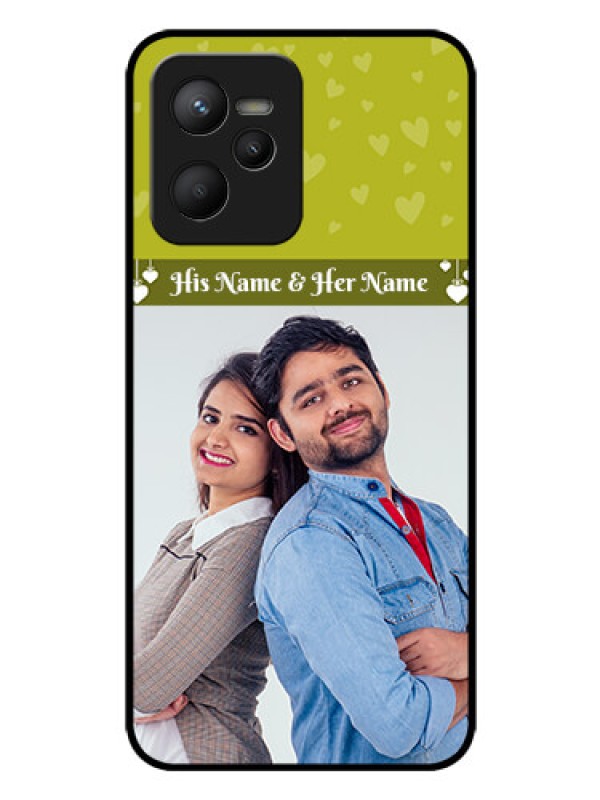 Custom Narzo 50A Prime Custom Glass Phone Case - You & Me Heart Design