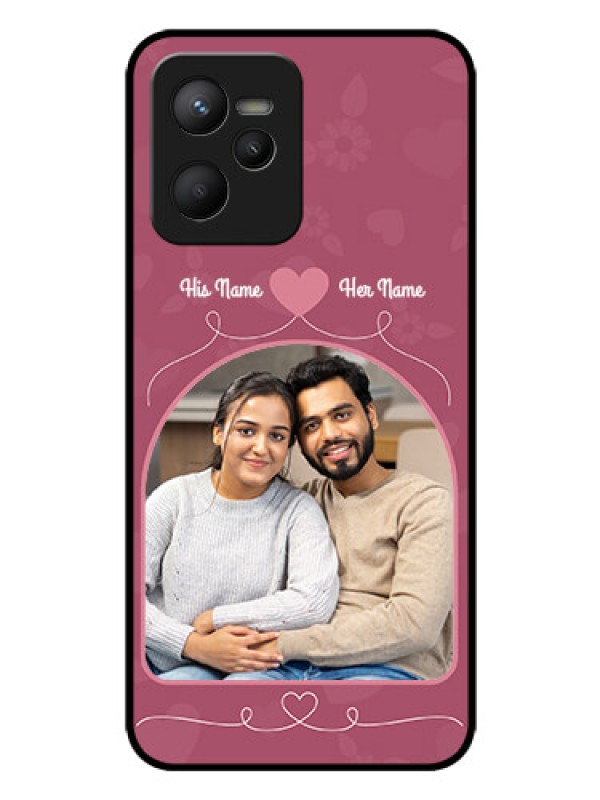 Custom Narzo 50A Prime Photo Printing on Glass Case - Love Floral Design