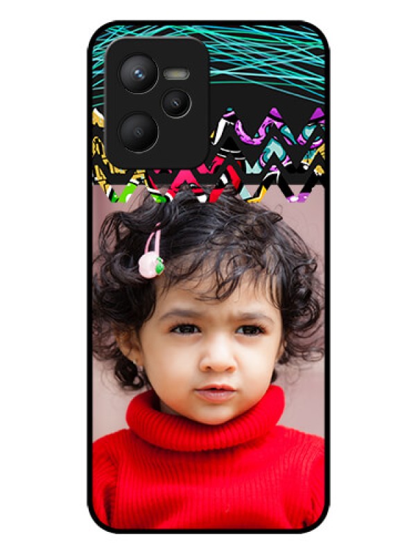 Custom Narzo 50A Prime Personalized Glass Phone Case - Neon Abstract Design