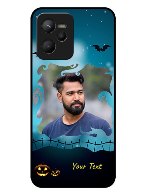 Custom Narzo 50A Prime Custom Glass Phone Case - Halloween frame design