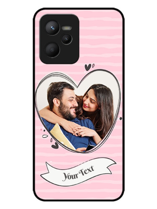 Custom Narzo 50A Prime Custom Glass Phone Case - Vintage Heart Design
