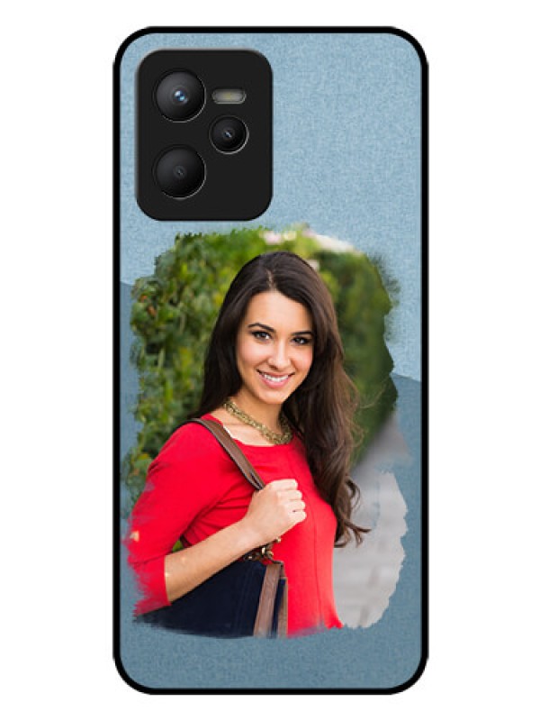 Custom Narzo 50A Prime Custom Glass Mobile Case - Grunge Line Art Design