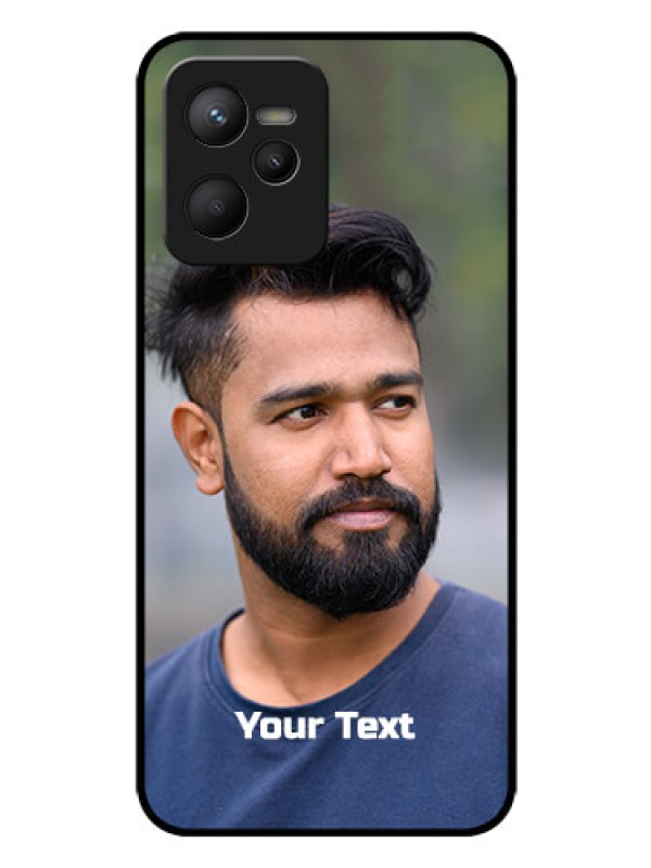 Custom Narzo 50A Prime Glass Mobile Cover: Photo with Text