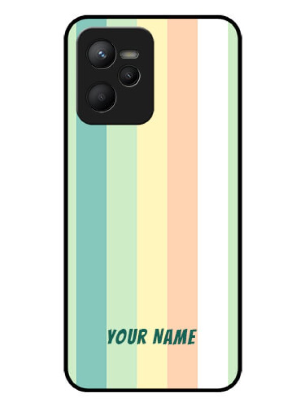 Custom Narzo 50A Prime Photo Printing on Glass Case - Multi-colour Stripes Design